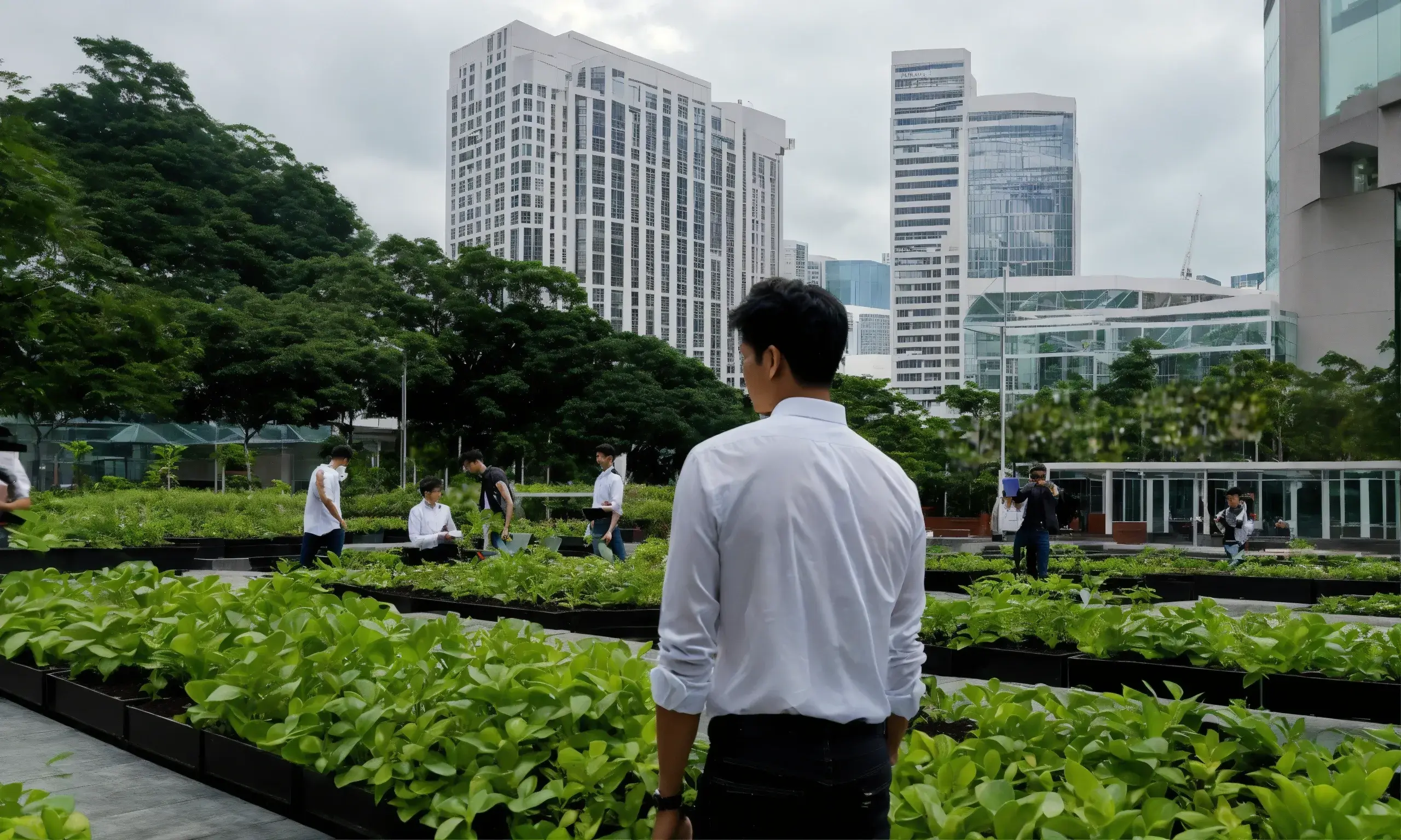 Small potted herb garden on a windowsill